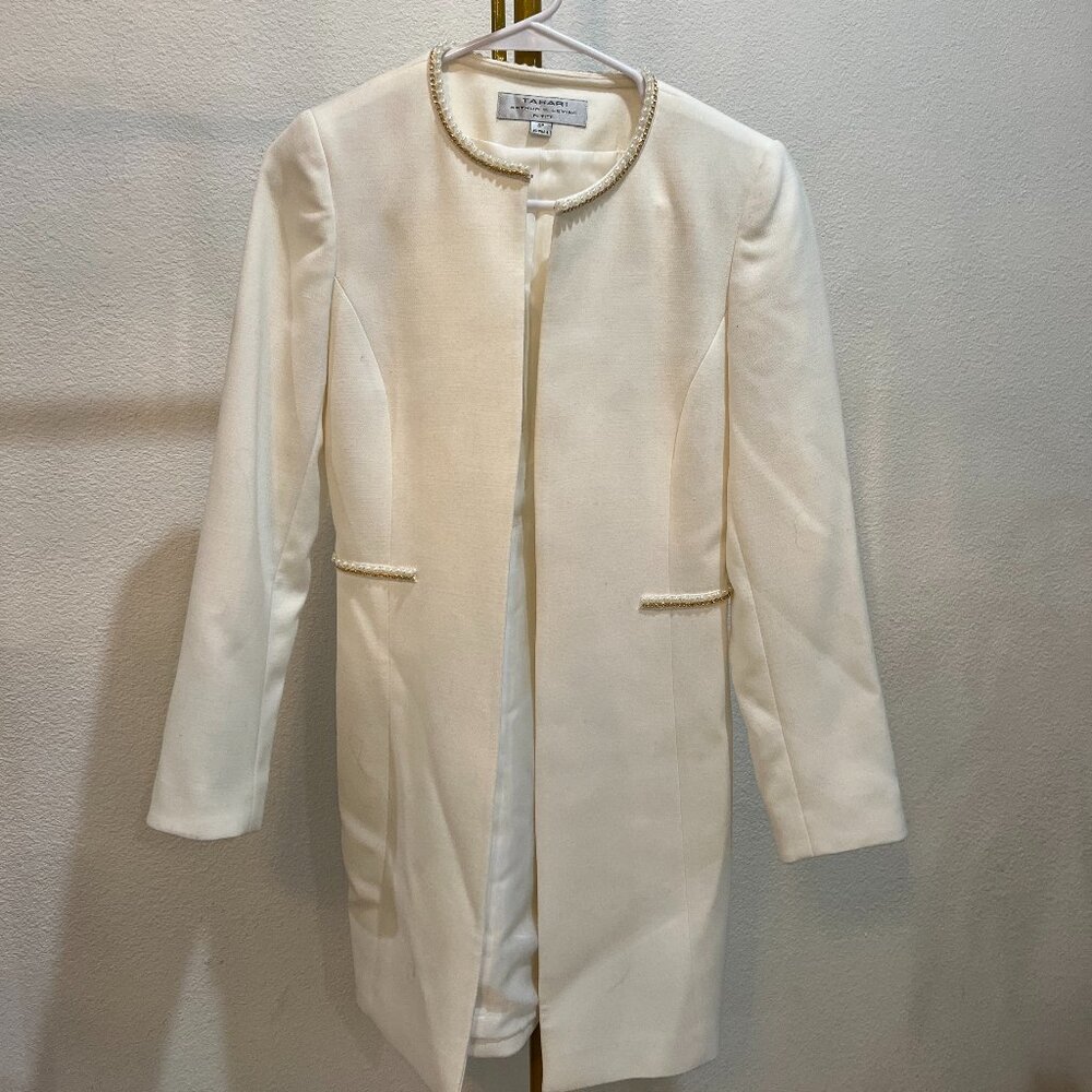 Tahari Arthur S Levine Open Front Longline Blazer